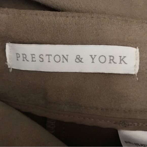 Preston & York Pant 18 Tan Faux Suede Straight Leg High Rise Ankle Length NWT - Picture 7 of 7